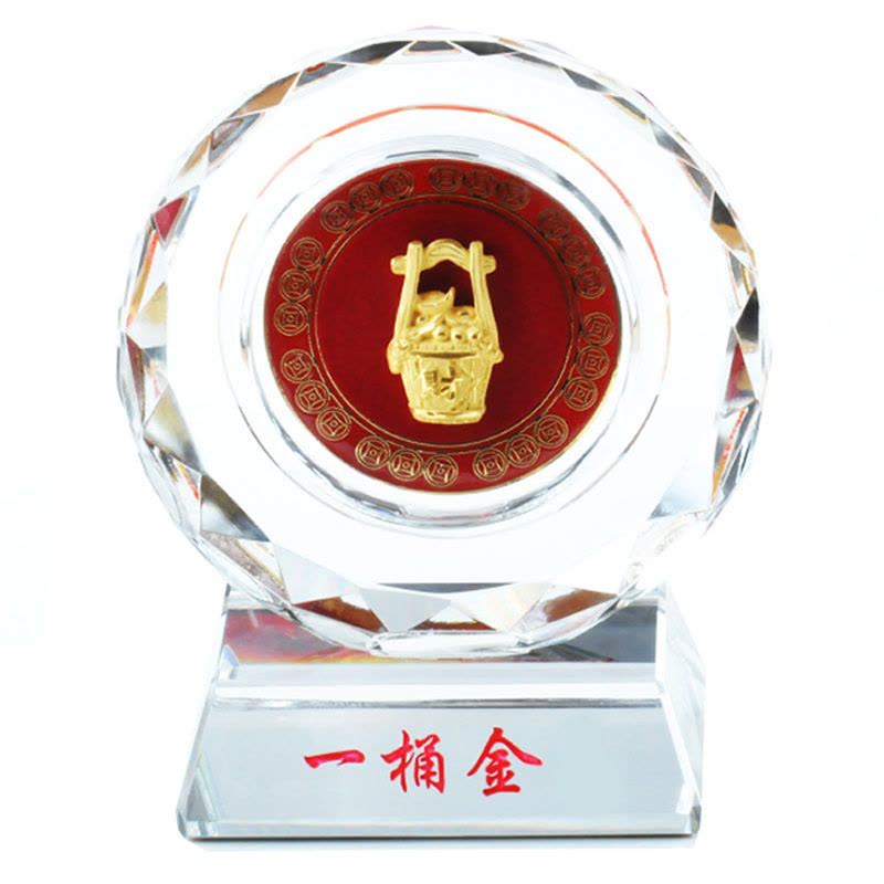 梦克拉Mkela 足金工艺水晶摆件 一桶金 摆件 工艺摆件图片