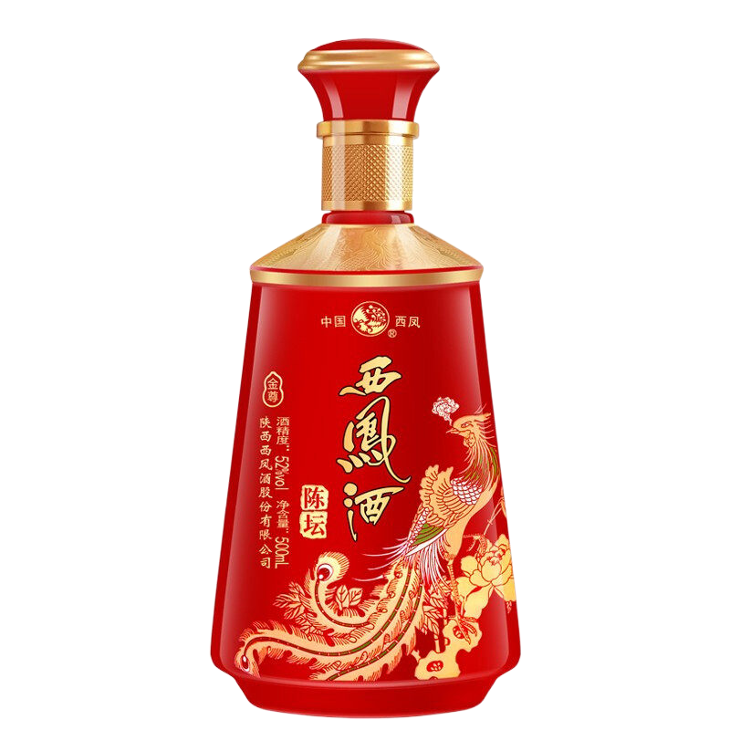 西凤酒 陈坛金尊 52度 500ml*6瓶整箱 凤香型白酒