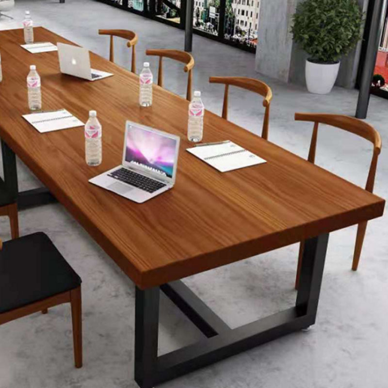 麦格尚 现代简约实木会议桌商业培训洽谈会议办公桌新款长方形办公