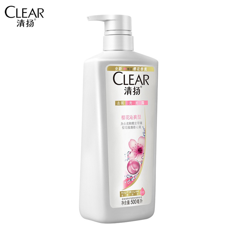 清扬樱花沁爽洗发水500ml+100ml*2