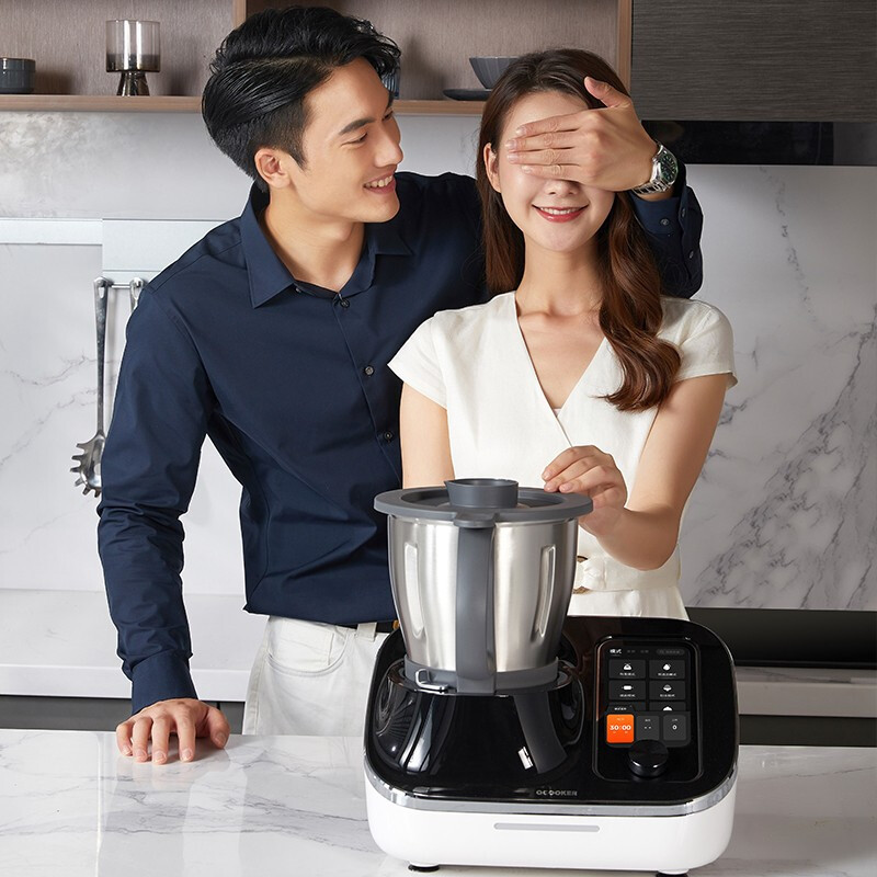 圈厨(QCOOKER)多功能智能料理机无油烟AI智能商用绞肉机研磨机家用全自动炒菜机饭煲电蒸锅切碎机烹饪机器人一体机C2