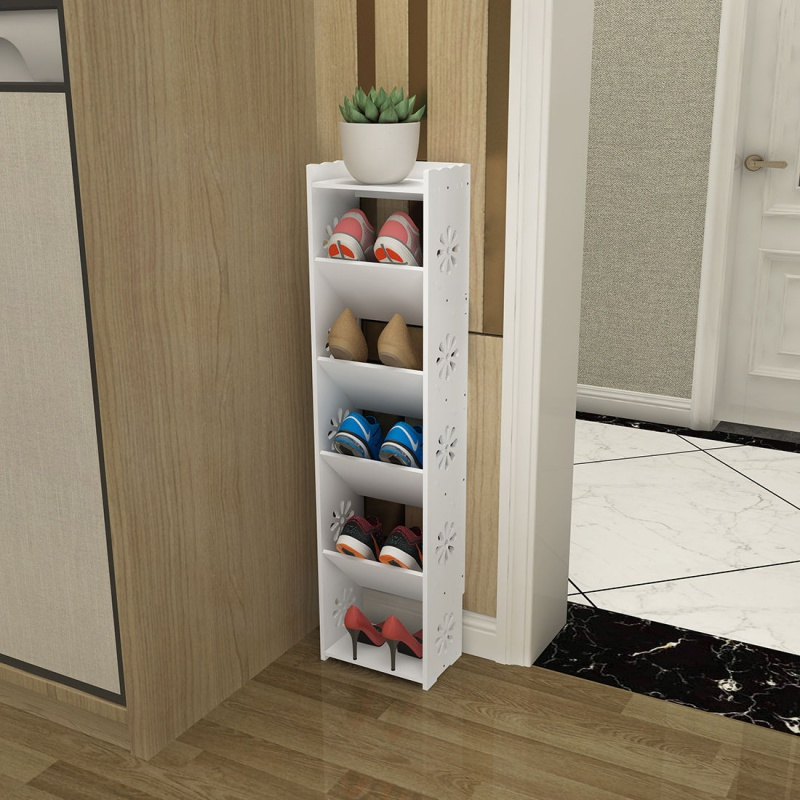 家用口简易鞋架省空间单人迷你斜放超薄窄小号鞋柜斜插式经济型定制