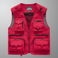啄木鸟工装马甲男士夏季新款户外摄影钓鱼背心机能多口袋马夹外套 8512红色 L建议110-130斤