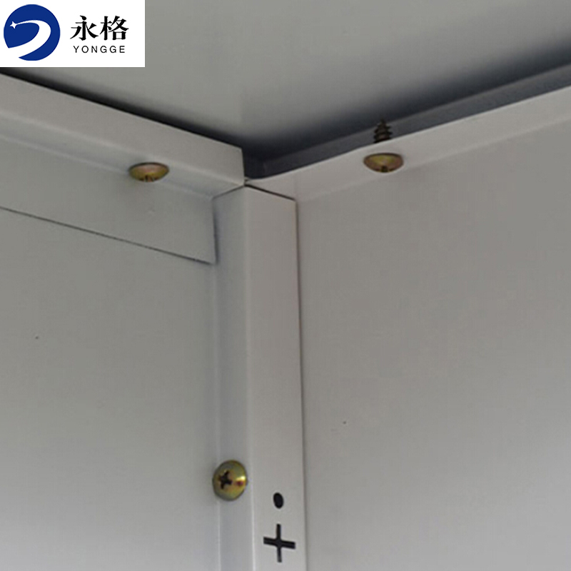 永格文件柜办公柜钢制铁皮柜资料档案储物柜拆装薄边通双节纯白绿色拉手升级加厚款