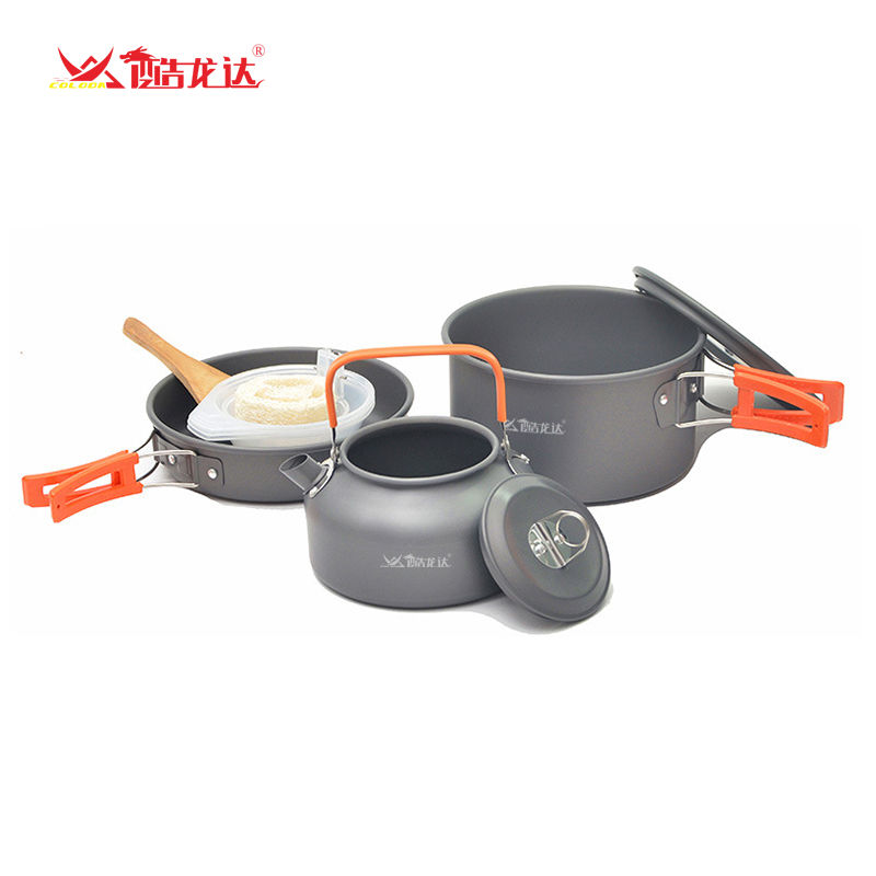 酷龙达(Coloda) 户外野营锅具饮具组合套装CLD-LJT03
