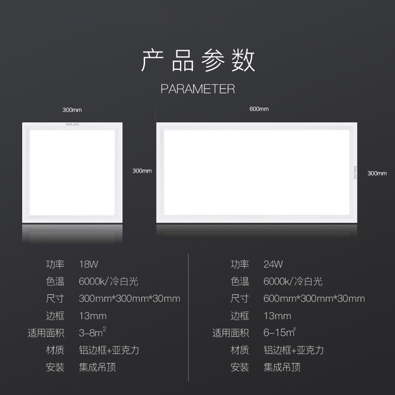 德力西吊顶厨房led灯厕所卫生间浴室吸顶灯阳台嵌入式简约照明灯具