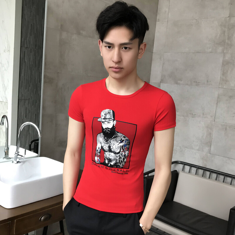 2018衣服T恤男短袖男士打底衫圆领半袖