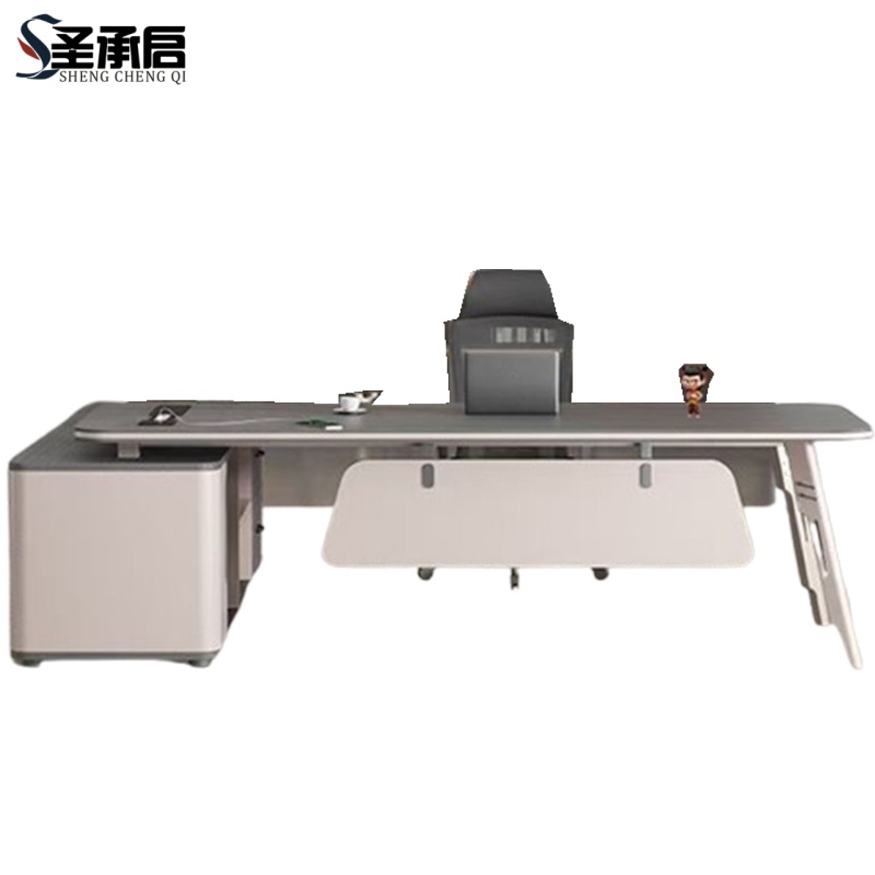 圣承启 大班台 2.4米带椅张高清大图