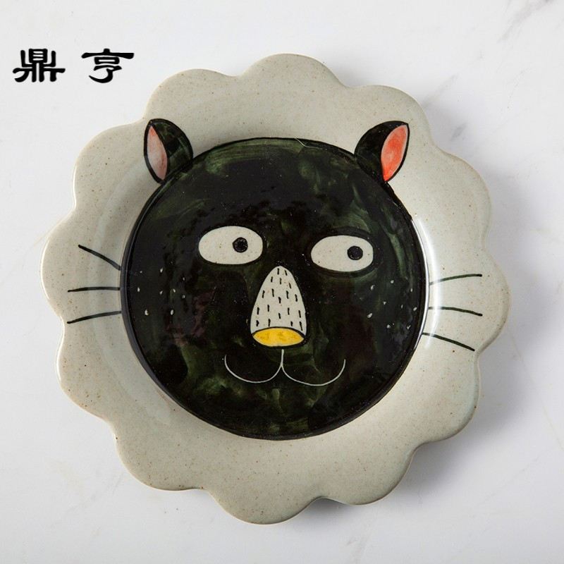 鼎亨日式手绘饭盘烤盘陶瓷西餐点心盘子餐具套装创意菜盘情侣