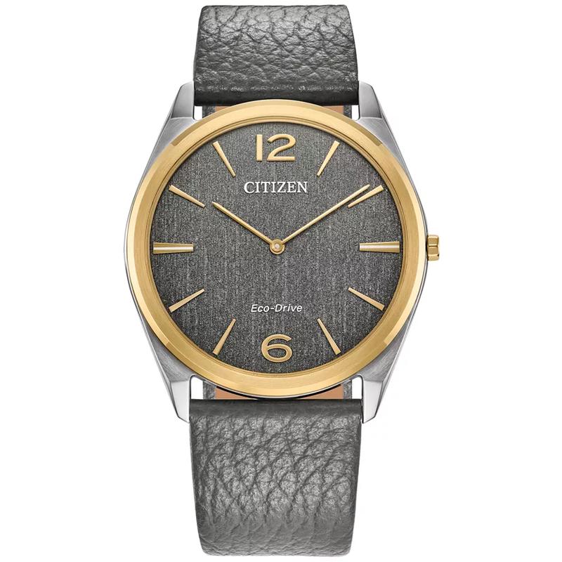 西铁城(CITIZEN)光动能石英表38mm复古风格防水金 tone表圈男款商务休闲手表