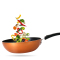 炊大皇不粘锅炒锅28cm平底炒菜锅电磁炉燃气煤气灶明火通用送木铲28cm金色