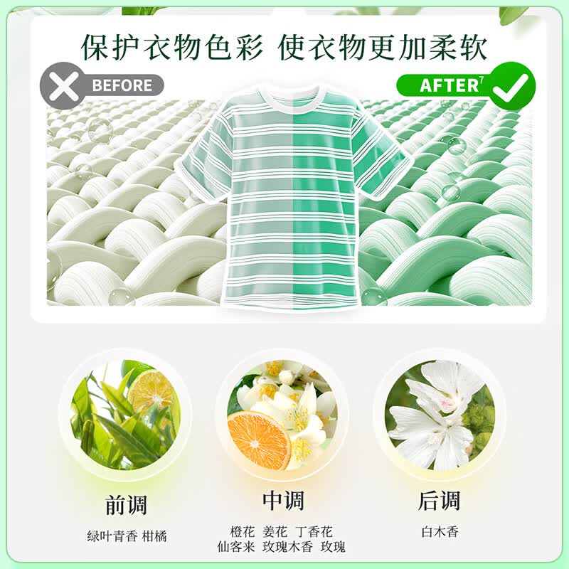 威露士 La6效合1植萃洗衣液除菌除螨留香内衣高效清洁柔顺 3L-瓶装高清大图