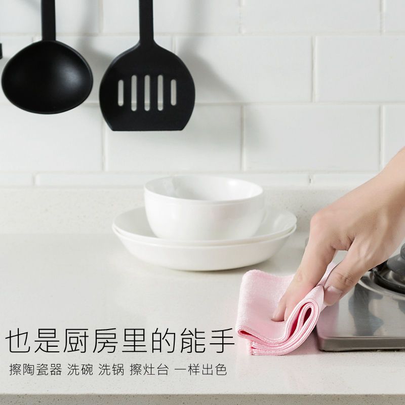 微纤维擦玻璃抹布镜面清洁巾不掉毛无痕擦桌布家政保洁厨房百洁布|蓝色(十条装) 40*40cm