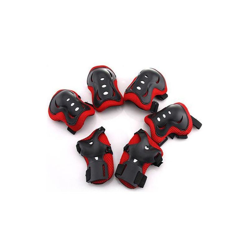 知鹿运动护具儿童平衡车护具自行车男女轮滑头盔运动六件套护膝护肘