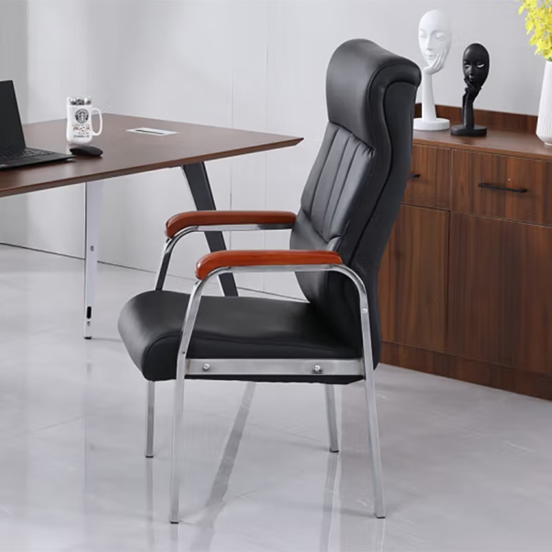 锦北皮质会议椅椅子电脑椅办公椅会议培训椅网布椅弓形椅职员座椅H-4高清大图