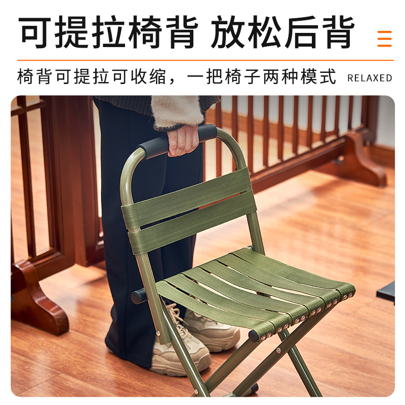 尚烤佳 户外折叠凳靠背马扎马扎子凳子户外便携折叠椅子 轻便款高清大图