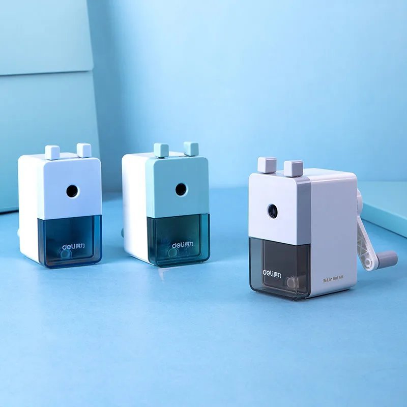 乐素手摇削笔机削笔器小学生儿童用便携式多功能美术卷笔刀转