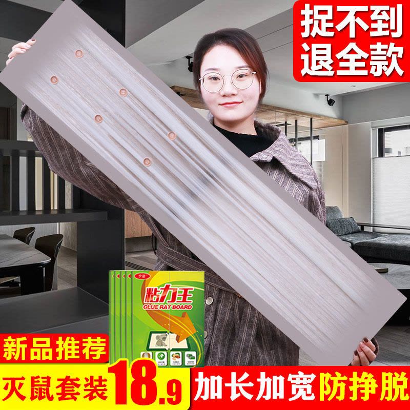 粘鼠板老鼠贴强力沾鼠捉抓老鼠夹老鼠笼器灭鼠神器家用全自动 1张魔毯试用装图片