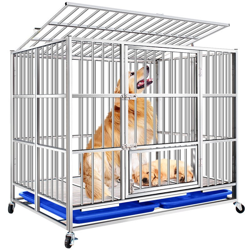满焊不锈钢狗笼中型小型犬狗笼子猫笼宠物狗狗笼子狗屋金毛拉布拉多柯基法斗用品