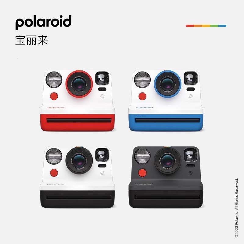 宝丽来(Polaroid)官方NowGen2一次即时成像拍立得复古相机节日生日礼物 黑白色 标配(不含相纸)