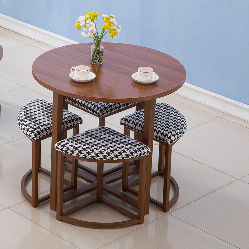 洽谈桌椅组合圆桌小茶几符象阳台休闲桌奶茶店洽谈接待会客可收拢家用