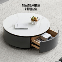全友家居现代简约岩板茶几客厅圆茶几组合电视柜家具
