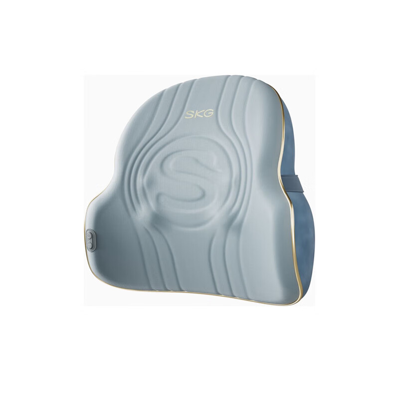 SKG 腰部按摩仪 腰椎热敷推揉按摩器全身肩颈腿背多功能腰靠垫枕 T3系列2代 蓝灰色 尊贵款