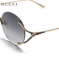 Gucci/古驰太阳镜女2020新款潮防紫外线圆形时尚无框墨镜GG0645S-001-57