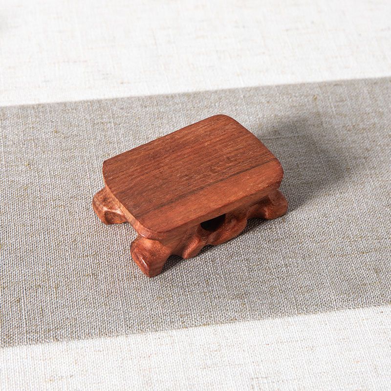 实木花盆石头小摆件底座架奇石花盆底座长方形文玩木质根雕托架 a款