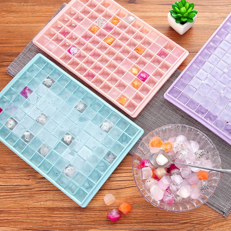 自制冰格冰块模具家用带盖制冰盒奶茶店做冰模型创意冰箱制冰w718格带