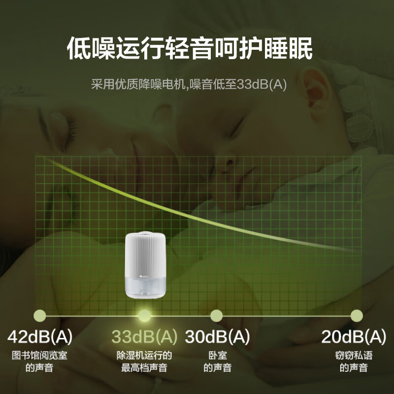 格力(GREE) 除湿机家用卧室衣柜抽湿器迷你小型小空间干衣干燥吸湿去湿除潮器抽湿机 DH03PAA1A