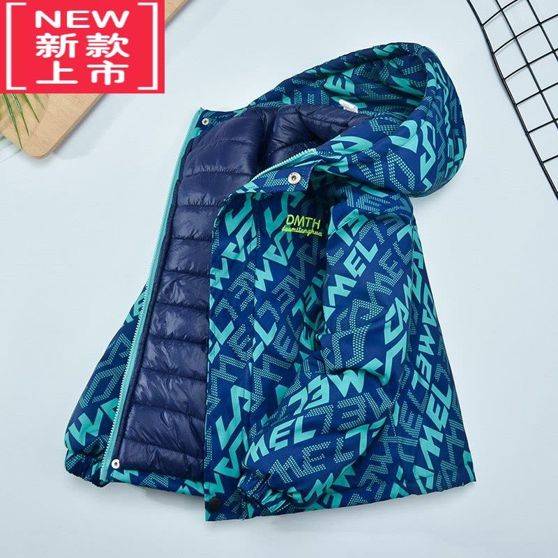 可莉允巴­拉巴­拉男童冲锋衣棉服2022中大童迷彩棉衣外套秋男孩户外冬装图片