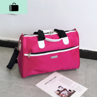 手提旅行包大容量防水可折叠行李包男出差旅游包健身包女士待产包NEWLAKE 玫红色可套拉杆大