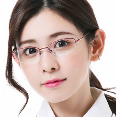 变色眼镜近视平光无度数女款士防紫外线防蓝光辐射半框变色眼镜女