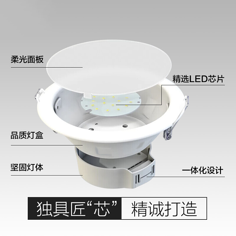 飞利浦照明LED筒灯4支装 射灯孔灯天花灯客厅吊顶嵌入式灯具 闪灵闪奕