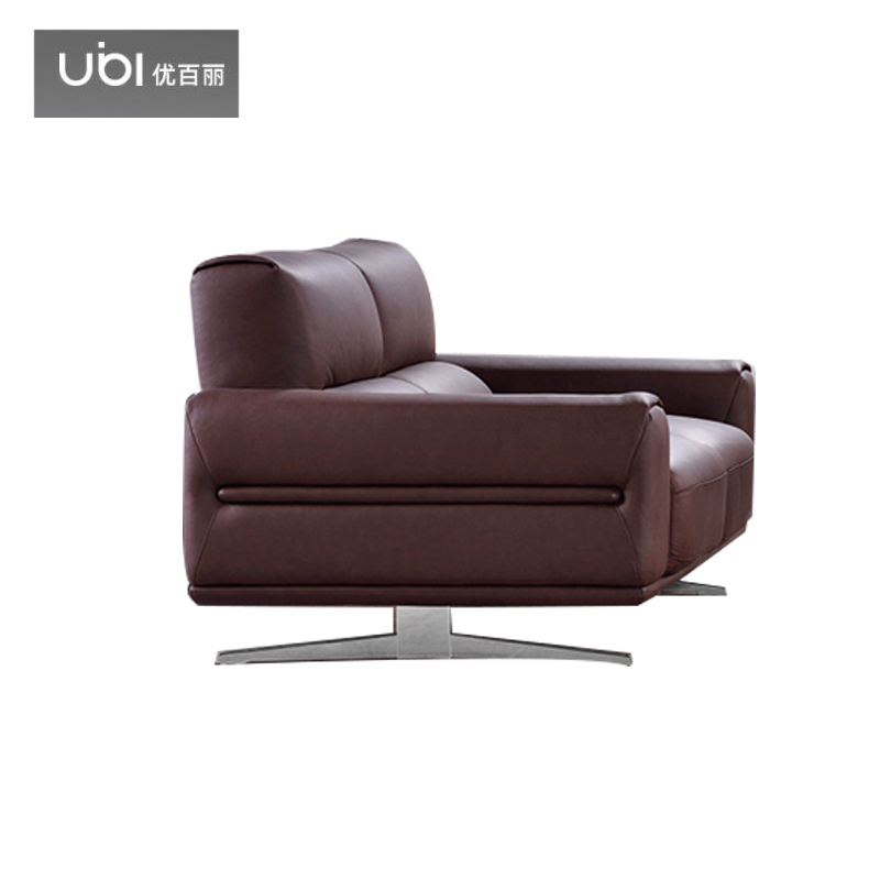 优百丽 DG-188 办公室沙发 办公家具 会客接待 现代简约家具 颜色尺寸可定制 单人位（棕色西皮）