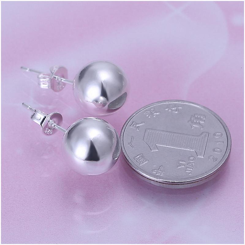 E074 Women silver plated earring 镀925纯银耳钉时尚潮人耳环女