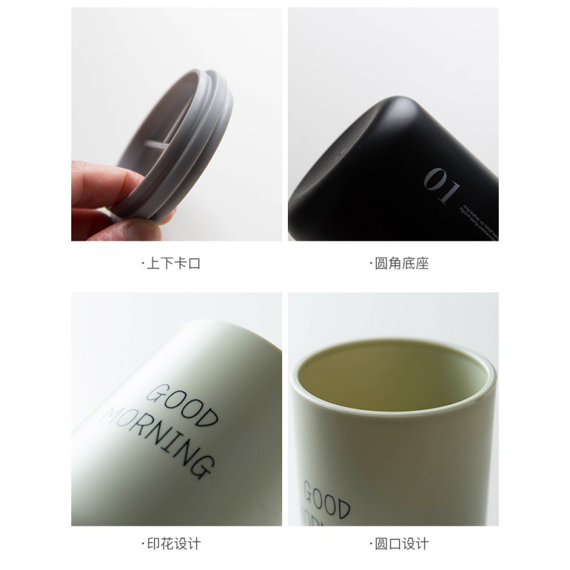 出差旅行牙刷盒便携式洗漱口杯刷牙杯套装男女情侣洗漱牙具收纳盒 三维工匠 数字款约7.3cm*19.5cm洗漱杯高清大图