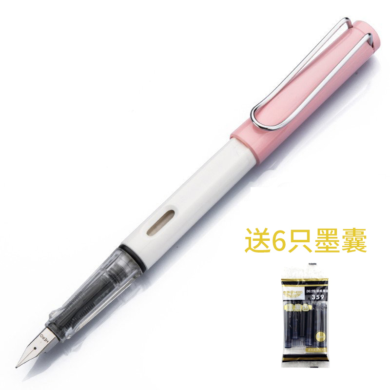 英雄(HERO)钢笔 359A小清新正姿铱金笔0.38mm/0.5mm 多彩成人男女儿童学生办公用墨囊墨水笔送6只墨囊