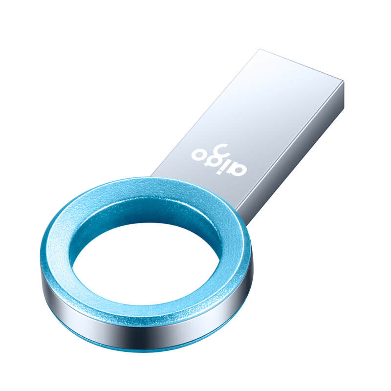 爱国者(aigo)U520金属情侣u盘 64GB 车载优盘手机电脑两用高速正品创意定制u盘