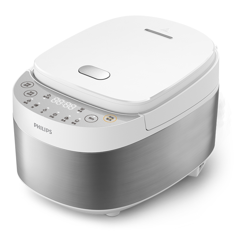 飞利浦方形3L电饭煲白色按键控制600瓦底盘加热杂粮饭定时功能HD3320