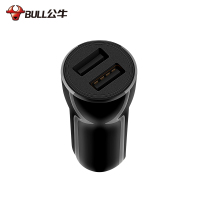 公牛(BULL)GNV-CUB12H车载充电器双口USB一拖二5V/2.4A黑色车充小巧时尚牢固插接充电插头