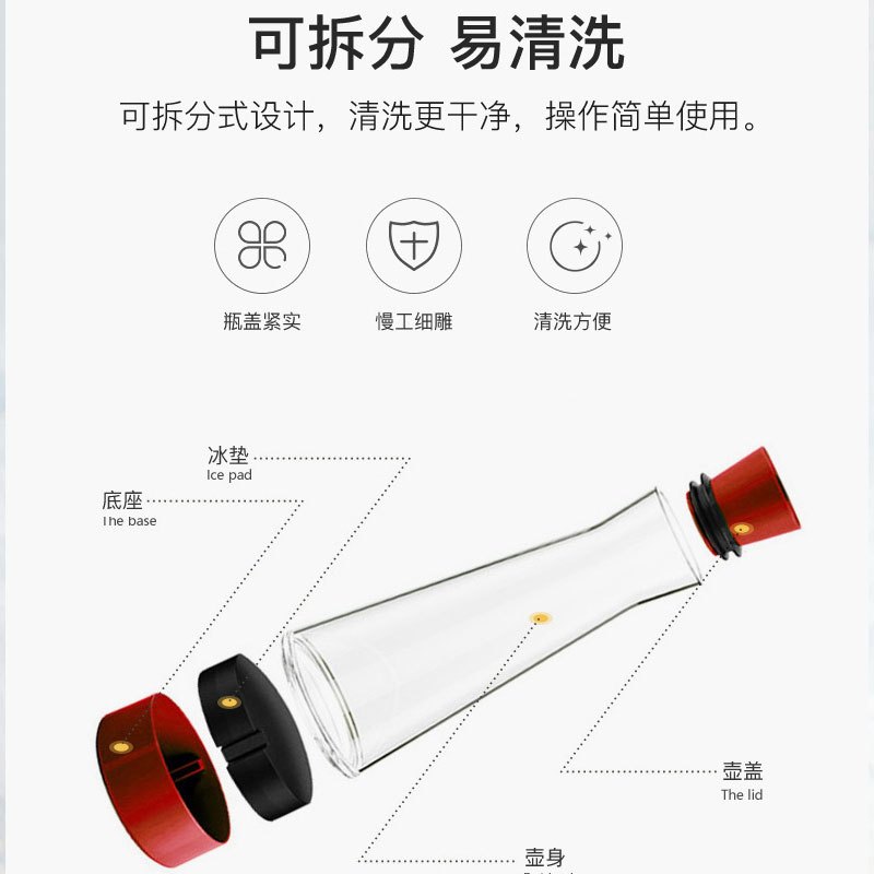 德国emsa爱慕莎冰凌玻璃冷水壶耐高温饮料壶果汁壶红酒醒酒器进口