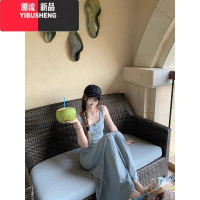 YIBUSHENG灰色背心裙女装季2024新款辣妹黑色连衣裙收腰显瘦裙子吊带长裙