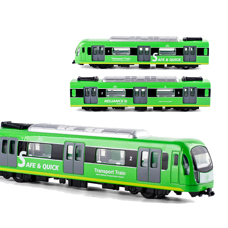 金属仿真城市地铁轨道列车火车合金车模真人语音动车组玩具车地铁车头