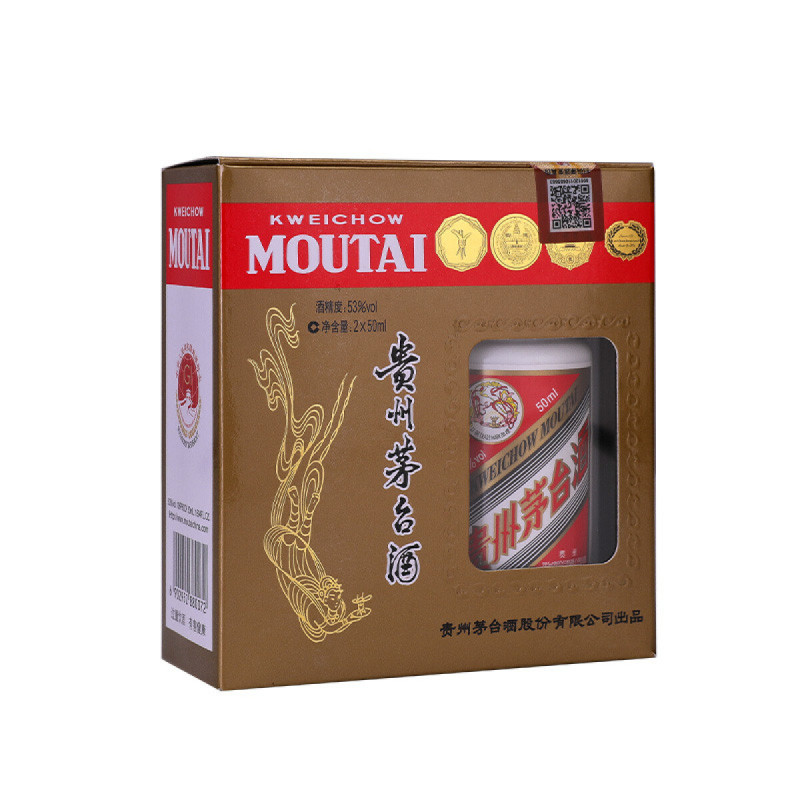 茅台 惠群贵礼 53度酱香型 飞天50ml*2瓶+12罐茶叶 礼盒装