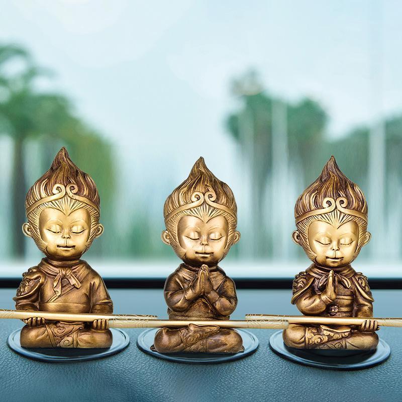 齐天大圣摆件 纯铜孙悟空斗战胜佛铜猴子车载中控台装饰品_80