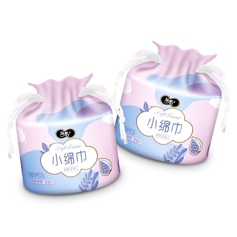洁柔(C&S) 面子轻肤净颜卷筒式洁面巾60节AJ001-06E 6卷/箱
