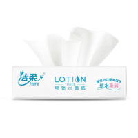 洁柔 抽纸 Lotion系列 三层100抽*4包 中规格 乳霜纸保湿纸 新老包装交替发货