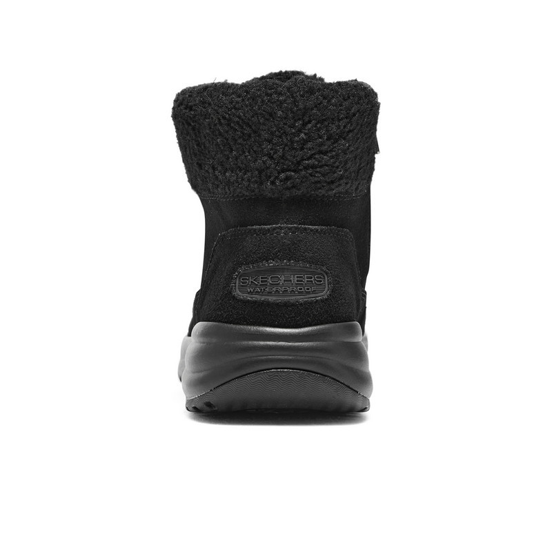 Skechers ON THE GO Stellar 保暖耐磨 休闲 短筒 雪地靴 女款 黑色 144770-BBK